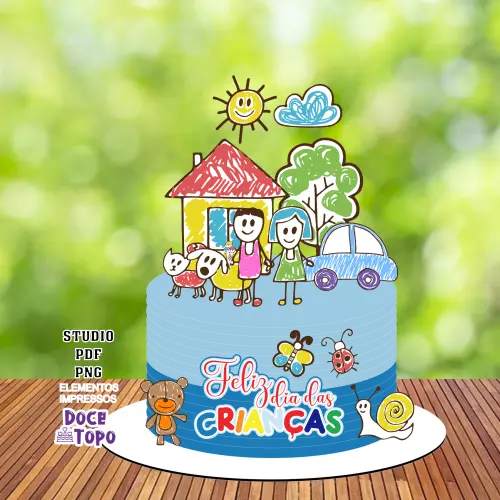 Topo de Bolo Dia das Crianças 01 Studio/PDF/PNG