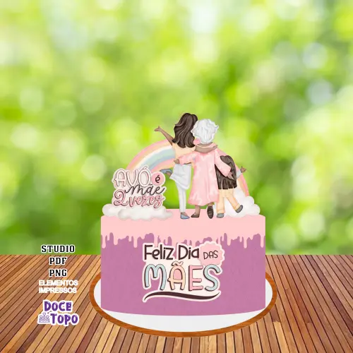 Topo de Bolo Dia das Mães 03 Studio/PDF/PNG