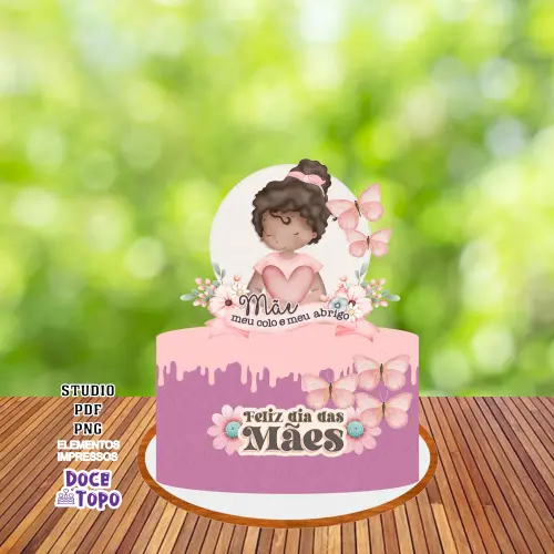 Topo de Bolo Dia das Mães 04 Studio/PDF/PNG