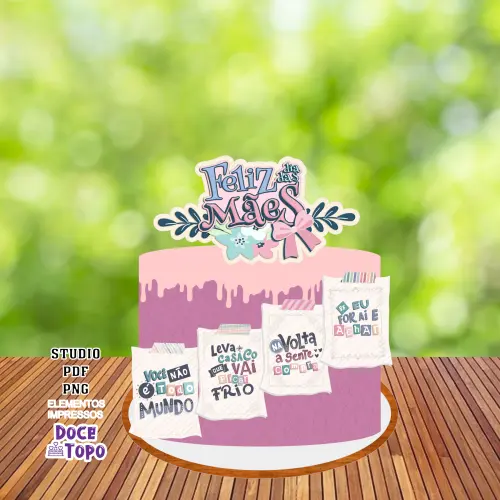 Topo de Bolo Dia das Mães 06 Studio/PDF/PNG