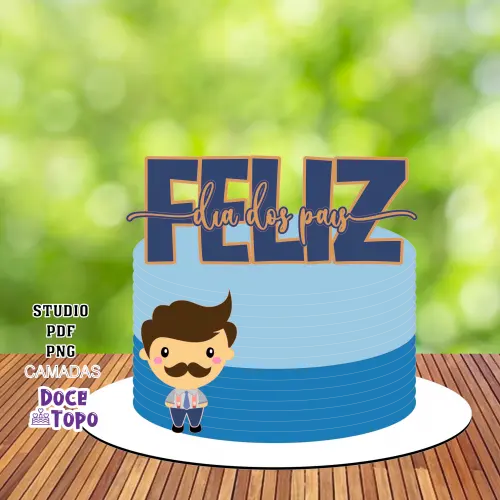 Topo de Bolo Dia dos Pais 01 Studio/PDF/PNG