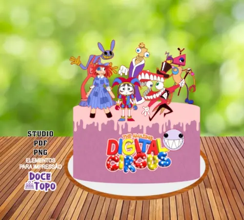 Topo de Bolo Digital Circus STUDIO/PDF/PNG