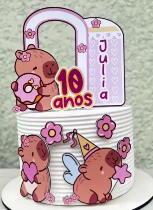 Topo de Bolo Capivara 05 Studio/PDF/PNG