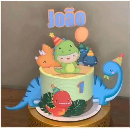 Topo de Bolo Dinossauros 13 Studio/PDF/PNG