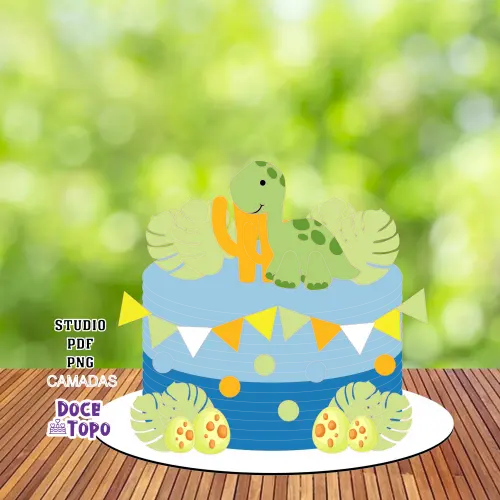 Topo de Bolo Dinossauros 17 Studio/PDF/PNG