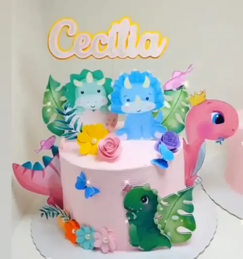 Topo de Bolo Dinossauros Baby Studio/PDF/PNG