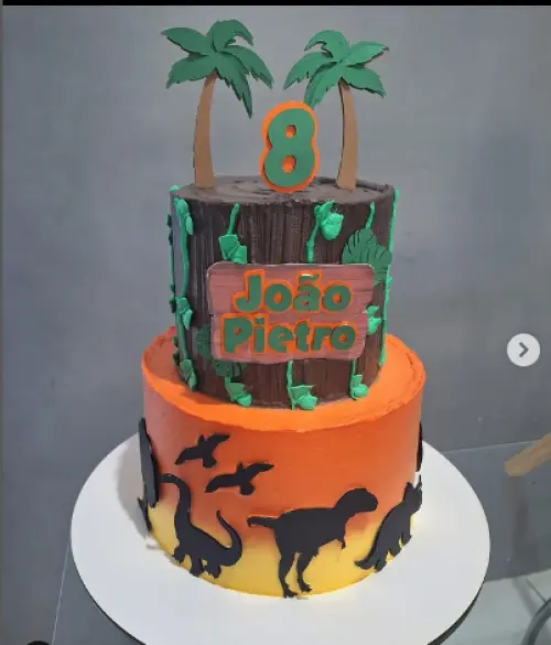 Topo de Bolo Dinossauros Jurassic 01 Studio/PDF/PNG