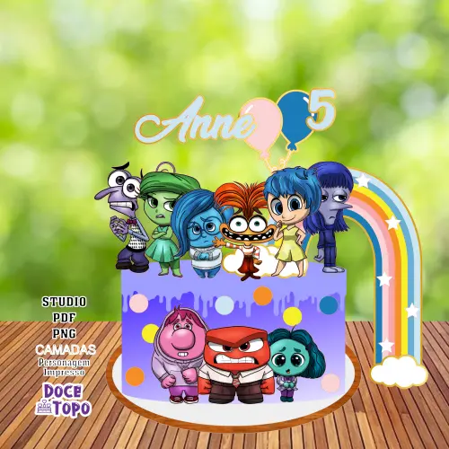 Topo de Bolo Divertidamente 08 Studio/PDF/PNG