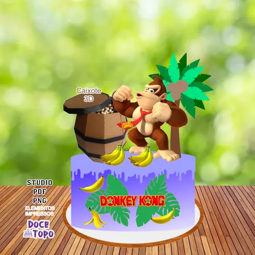 Topo de Bolo Donkey Kong Studio/PDF/PNG
