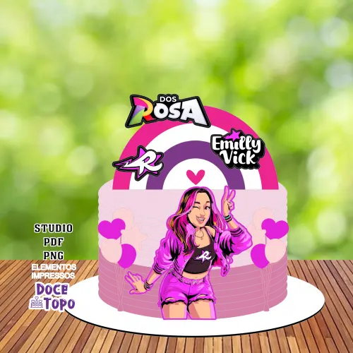 Topo de Bolo Emilly Vick 03 Studio/PDF/PNG