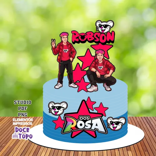 Topo de Bolo Robson dos Rosas 01 Studio/PDF/PNG
