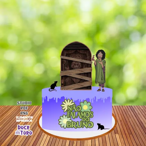 Topo de Bolo Encanto Bruno Studio/PDF/PNG