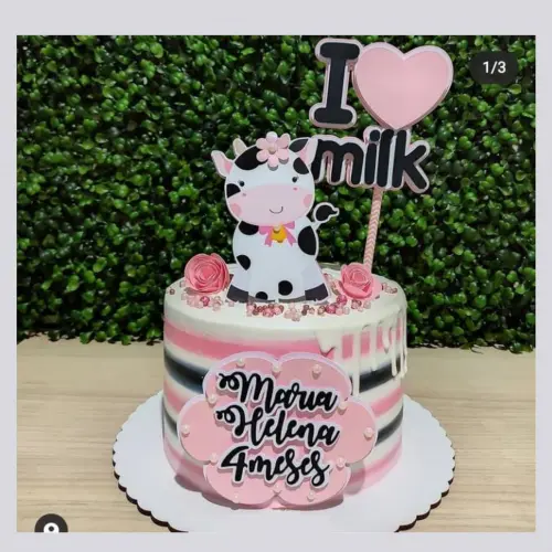 Topo de Bolo Eu Amo Leite 02 Studio/PDF/PNG