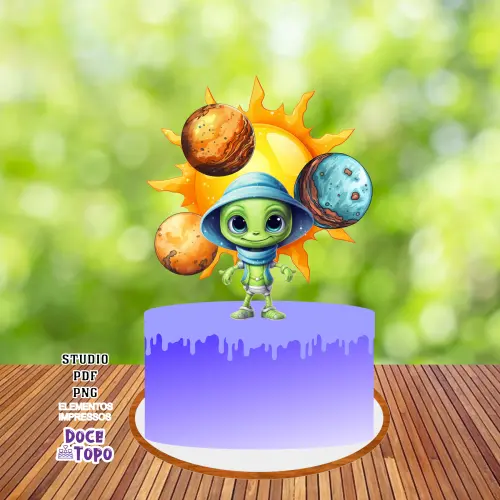 Topo de Bolo Extraterrestre Studio/PDF/PNG