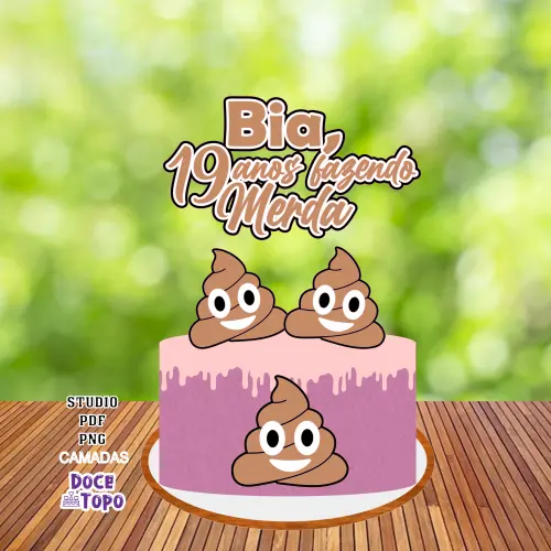 Topo de Bolo Fazendo Merda Studio/PDF/PNG