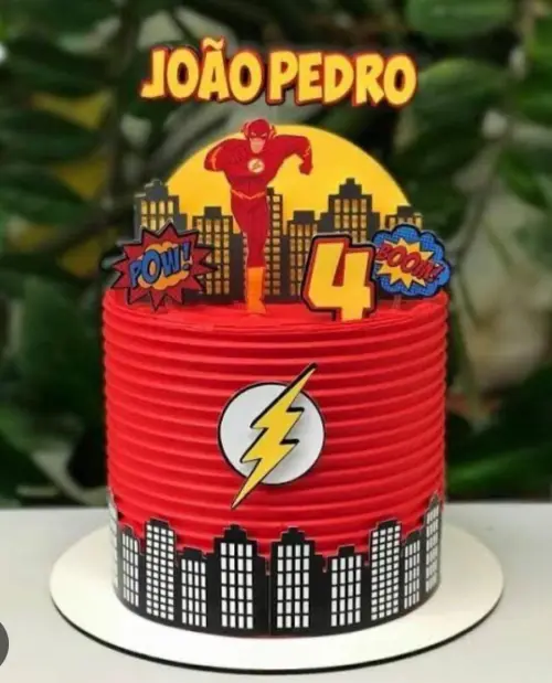 Topo de Bolo Flash 01 Studio/PDF/PNG