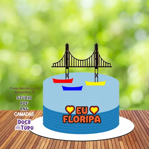 Topo de Bolo Florianópolis Studio/PDF/PNG