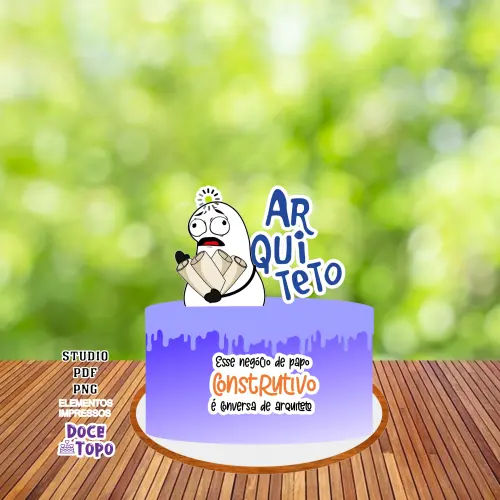 Topo de Bolo Flork Arquiteto 01 Studio/PDF/PNG