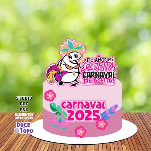 Topo de Bolo Flork Carnaval 01 Studio/PDF/PNG