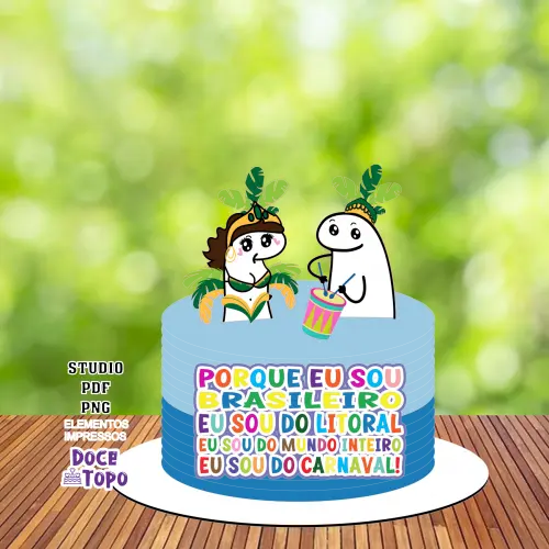 Topo de Bolo Flork Carnaval 02 Studio/PDF/PNG