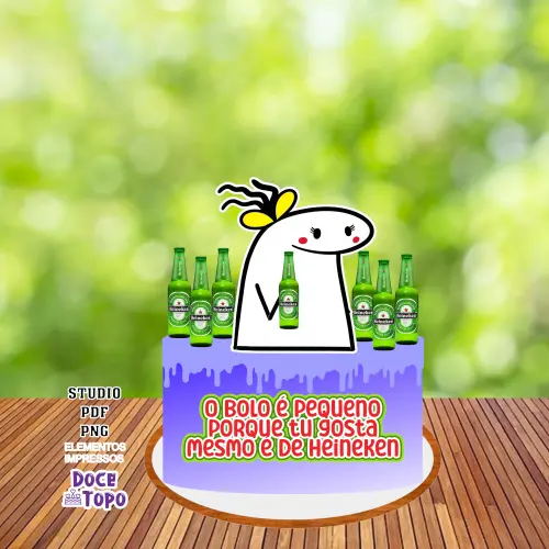 Topo de Bolo Flork Heineken 01 Studio/PDF/PNG