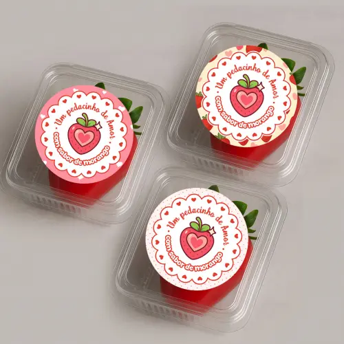 Arquivo Adesivo e Tag Morango do Amor - STUDIO/PDF/PNG