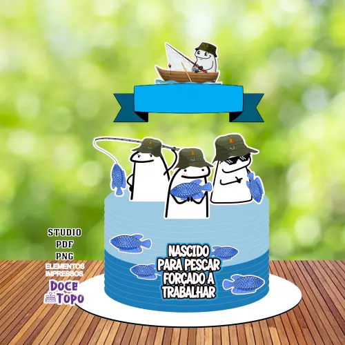 Topo de Bolo Flork Pescaria 01 Studio/PDF/PNG
