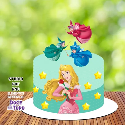 Topo de Bolo A Bela Adormecida 07 Studio/PDF/PNG