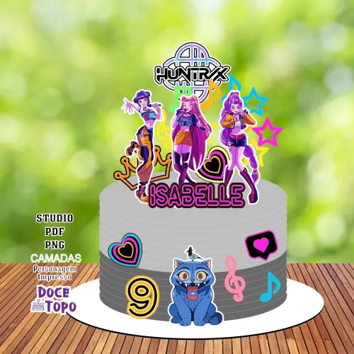 Topo de Bolo Guerreiras do K-Pop 02 Studio/PDF/PNG