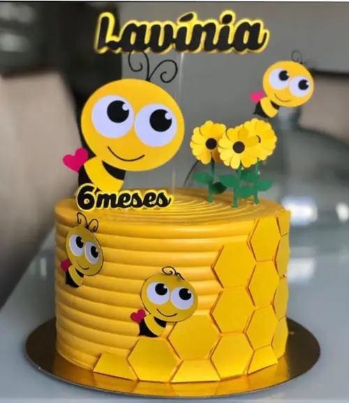 Topo de Bolo Abelhinha 08 Studio/PDF/PNG