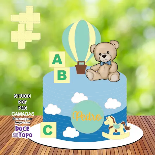 Topo de Bolo Chá de Bebê 04 Studio/PDF/PNG