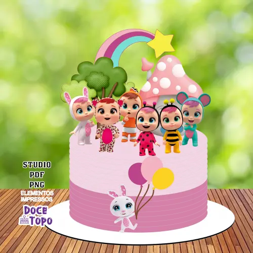 Topo de Bolo Cry Babies 01 Studio/PDF/PNG