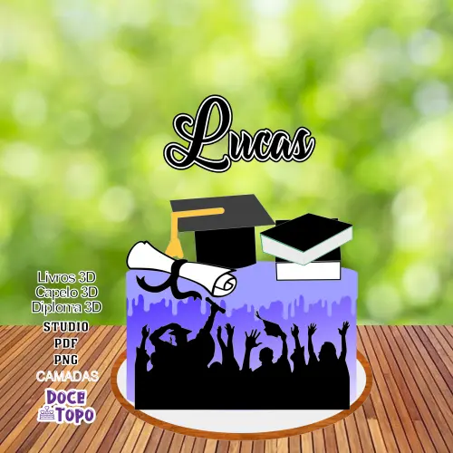 Topo de Bolo Formatura 01 Studio/PDF/PNG