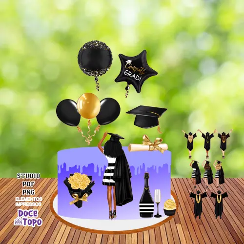 Topo de Bolo Formatura 03 Studio/PDF/PNG