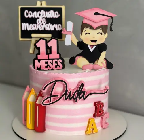 Topo de Bolo Formatura Mesversário 01 Studio/PDF/PNG