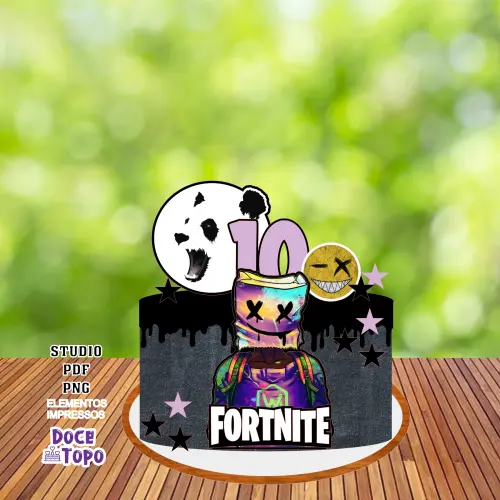 Topo de Bolo Fotnite 02 Studio/PDF/PNG