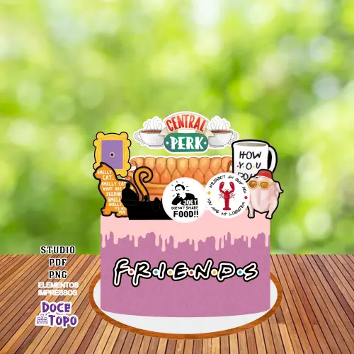 Topo de Bolo Friends 01 Studio/PDF/PNG
