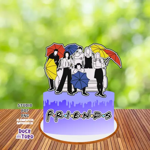 Topo de Bolo Friends 03 Studio/PDF/PNG