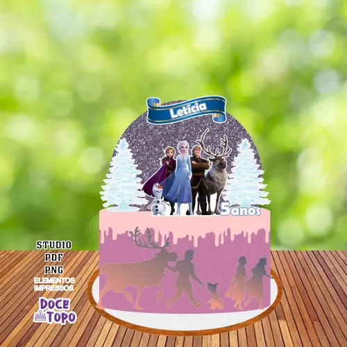 Topo de Bolo Frozen 02 Studio/PDF/PNG