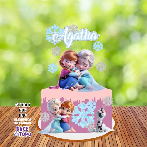 Topo de Bolo Frozen 05 Studio/PDF/PNG