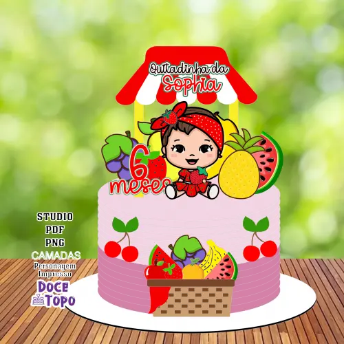 Topo de Bolo Frutinhas 02 Studio/PDF/PNG