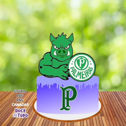 Topo de Bolo Palmeiras 01 Studio/PDF/PNG