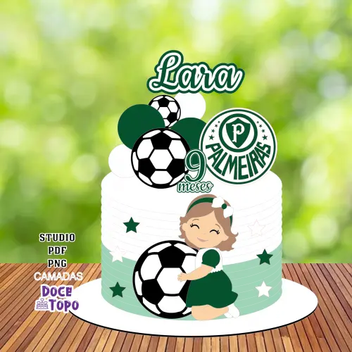 Topo de Bolo Palmeiras 02 Studio/PDF/PNG