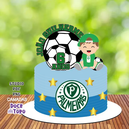 Topo de Bolo Palmeiras 03 Studio/PDF/PNG
