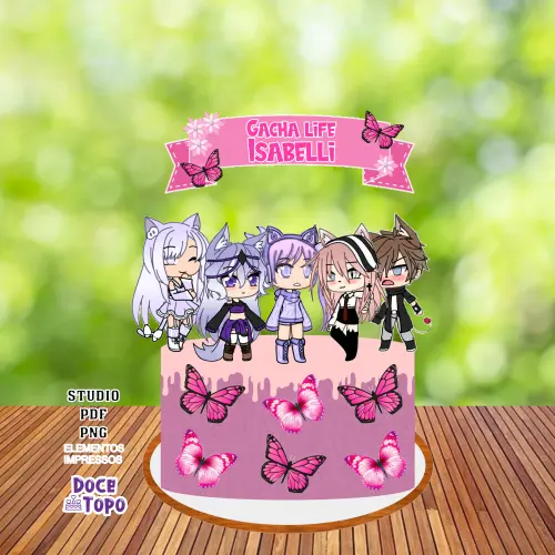 Topo de Bolo Gacha Life 01 Studio/PDF/PNG