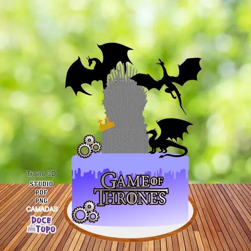 Topo de Bolo Game of Thrones 01 Studio/PDF/PNG