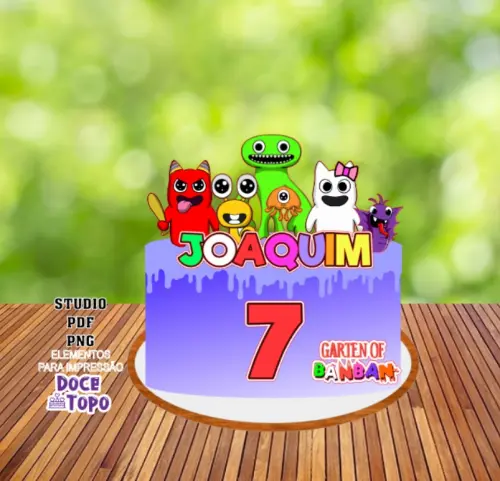 Topo de Bolo Garten Of Banban Cute Studio/PDF/PNG