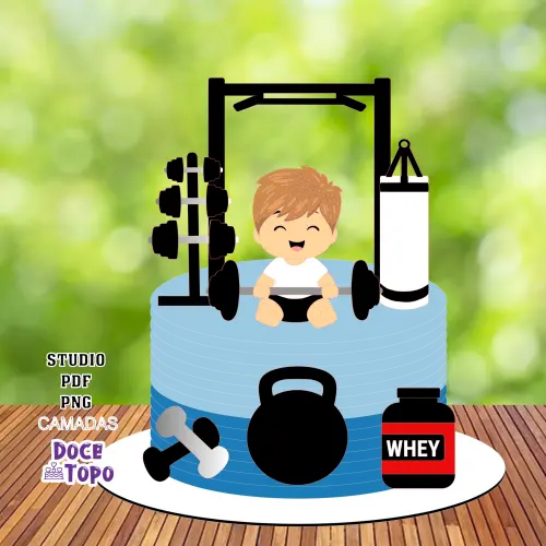 Topo de Bolo Academia Baby Studio/PDF/PNG