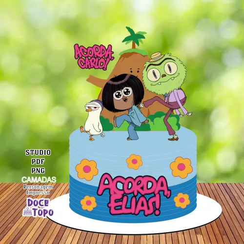 Topo de Bolo Acorda Carlo 01 Studio/PDF/PNG
