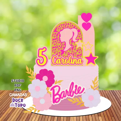 Topo de Bolo Barbie 28 Studio/PDF/PNG